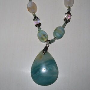 Vintage Sea Blue and Green Pendant Necklace